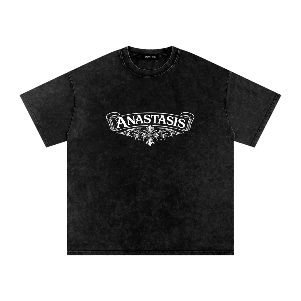 Black Faded ANASTASIS Logo Tee