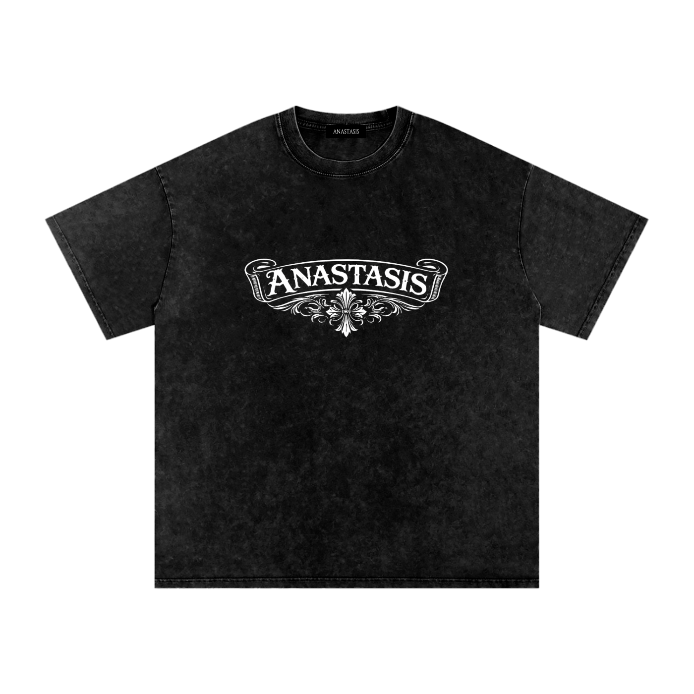 Black Faded ANASTASIS Logo Tee
