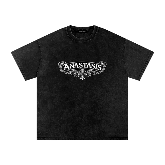 Black Faded ANASTASIS Logo Tee