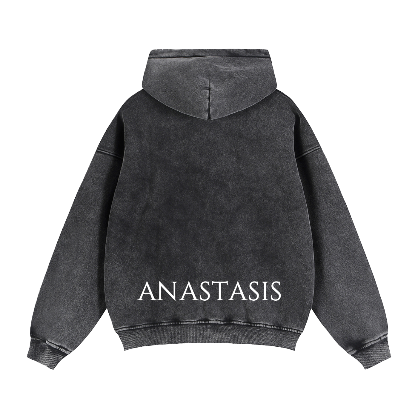 Zip-Through Black Faded ANASTASIS Fleece Hoodie
