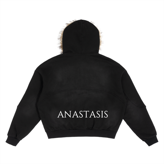 Faded Black ANASTASIS Fur Coat