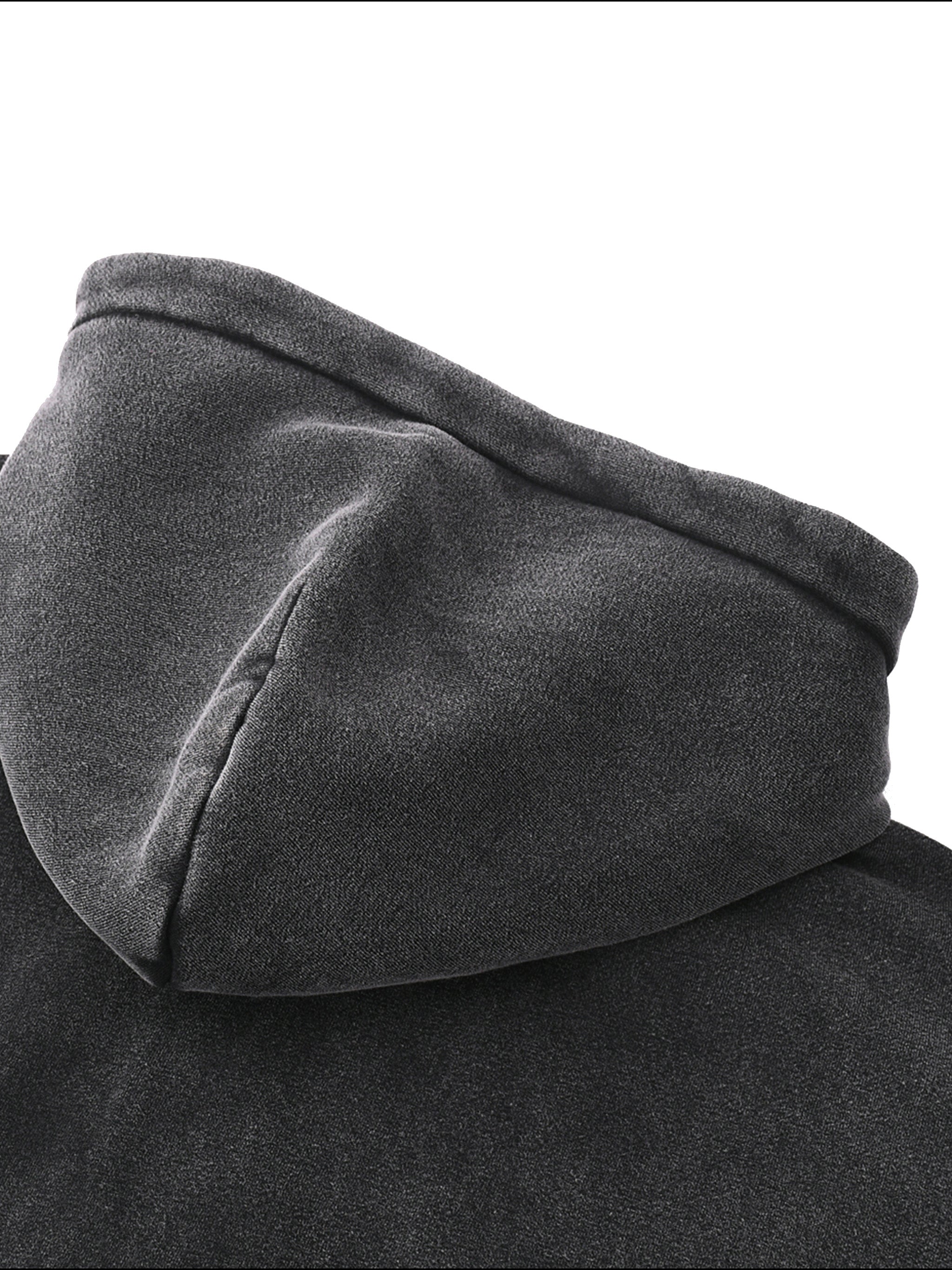 Zip-Through Black Faded ANASTASIS Fleece Hoodie