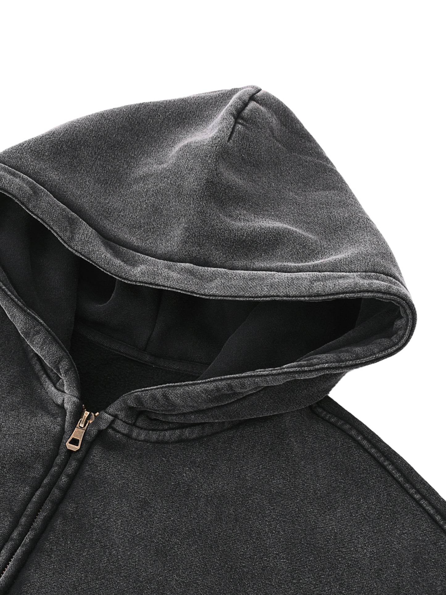 Zip-Through Black Faded ANASTASIS Fleece Hoodie